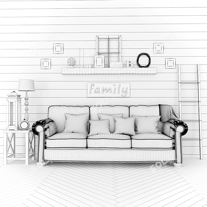 Elegant Sofa Set for Luxurious Sitting Room 3D model image 2