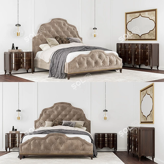 Elegant Lafayette Bedroom Set 3D model image 1