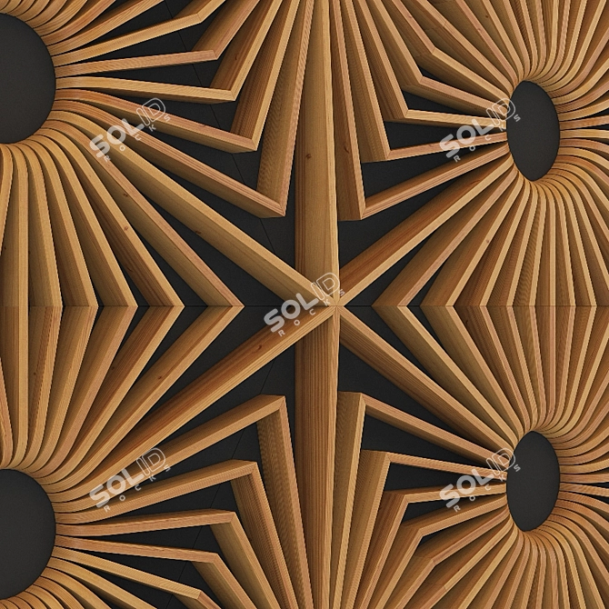 Wooden Wall Panels: Transform Your Space 3D model image 3