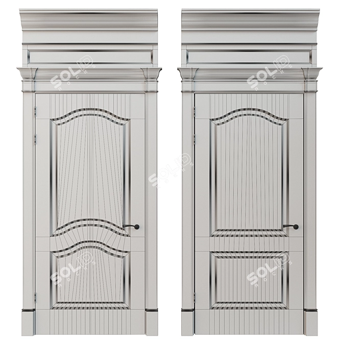 Title: 900mm Paneled Door with Textured UVW Unwrapping 3D model image 2