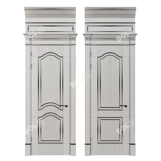 Paneled Door 700mm: Textured 2-Pack 3D model image 2