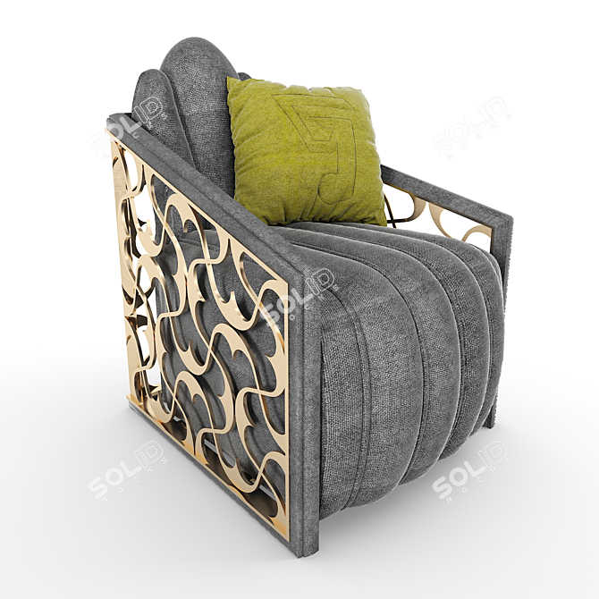 Modern Geo Armchair: Stylish & Comfortable 3D model image 1