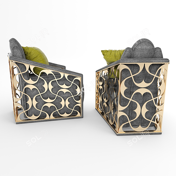 Modern Geo Armchair: Stylish & Comfortable 3D model image 2