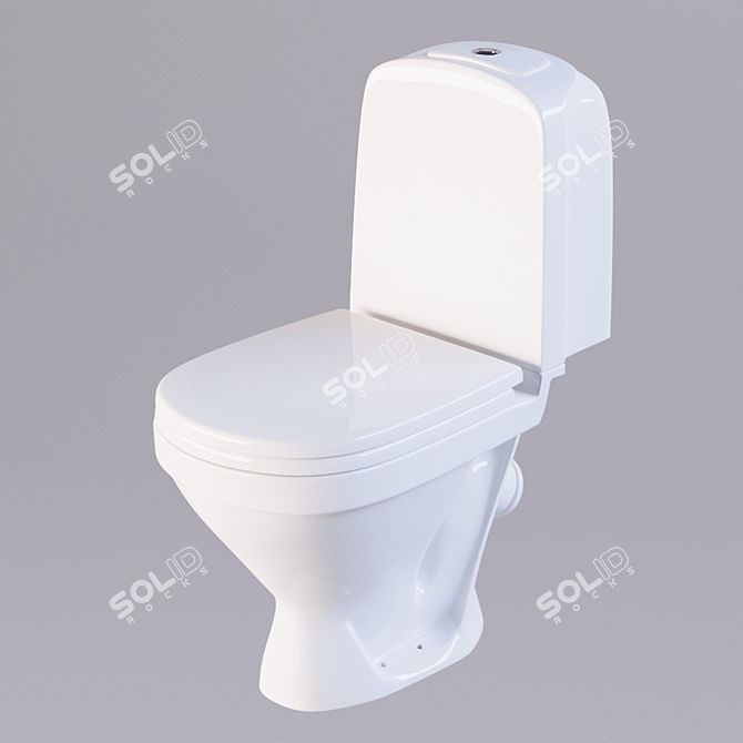 Elegant Sanita Lux Classic Toilet 3D model image 1