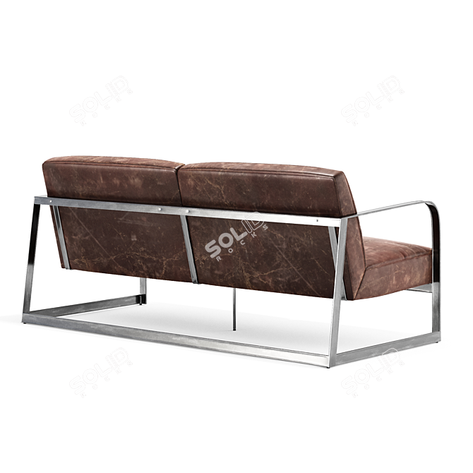 Modern Metal and Leather Sofa 3D model image 3
