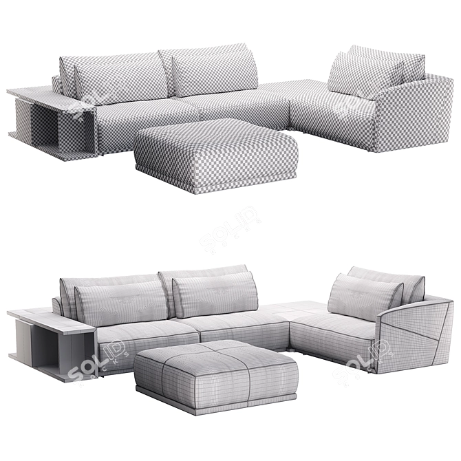 Natuzzi Long Beach: Elegant and Versatile Sofa 3D model image 3