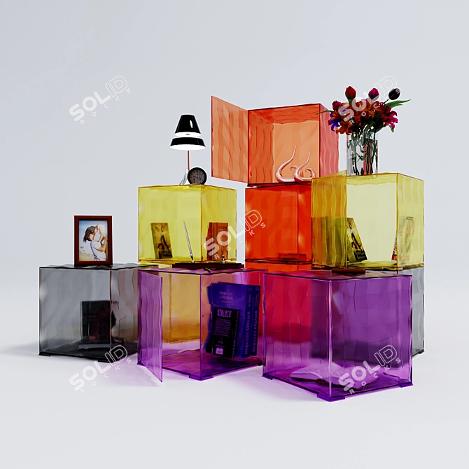 Kartell Optic - Modern Multicolor Plastic Pendant 3D model image 1