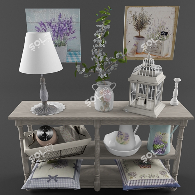 French Provence Decor Set 3D model image 1