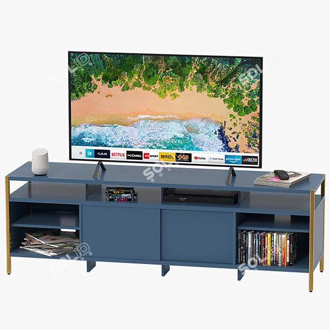 Modern Zane Media Console 3D model image 1