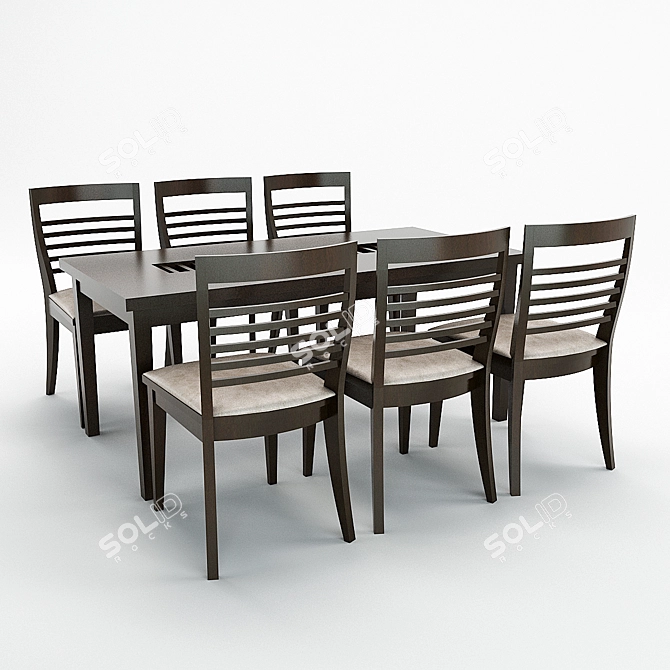 Elegant Dining Set: Antrandes Tables & Chairs 3D model image 2