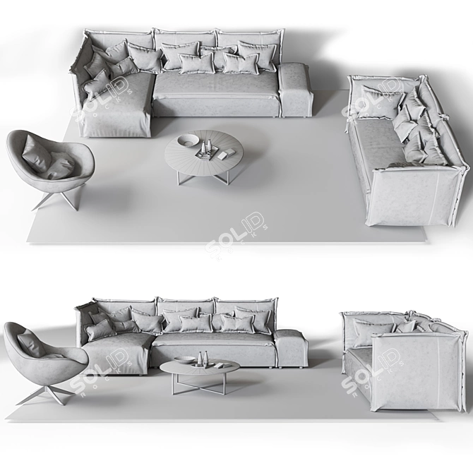 Britt Sofa Set by Desiree 3D model image 3