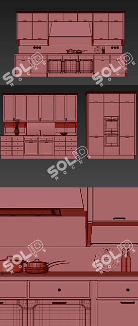Aster Avenue Home Kitchen Set 3D model image 3