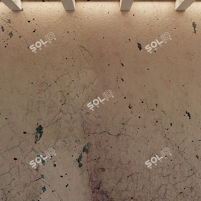 Aged Plaster Wall Texture 3D model image 2