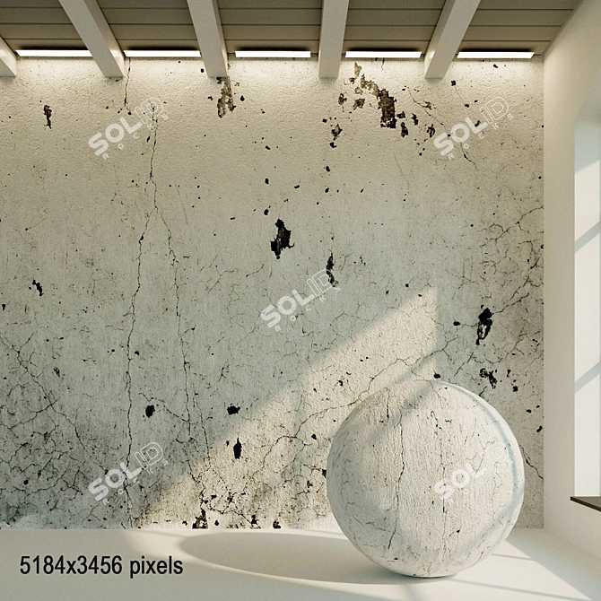 Aged Concrete Wall Texture 3D model image 1