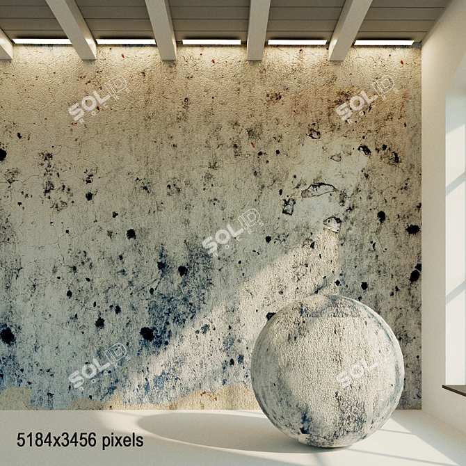 Aged Concrete Wall Texture 3D model image 1