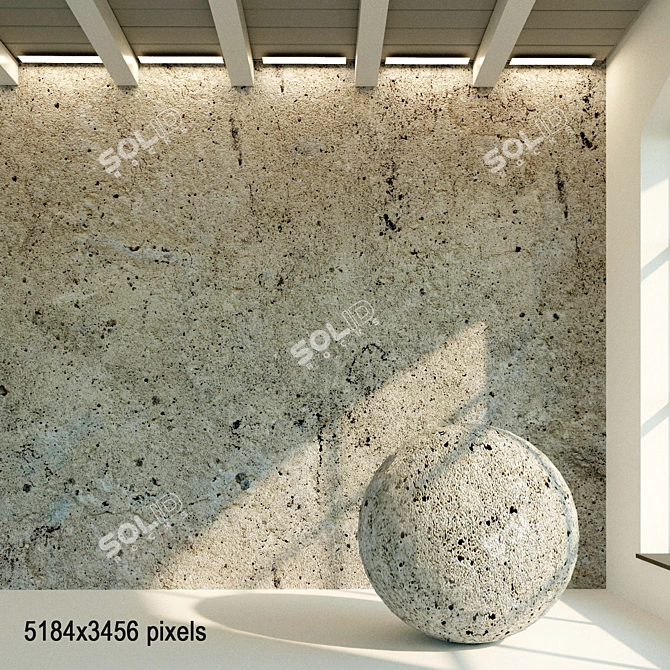 Retro Concrete Wall Texture 3D model image 1