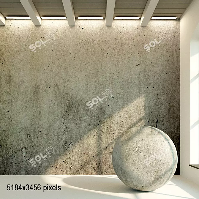 Vintage Concrete Wall Texture 3D model image 1