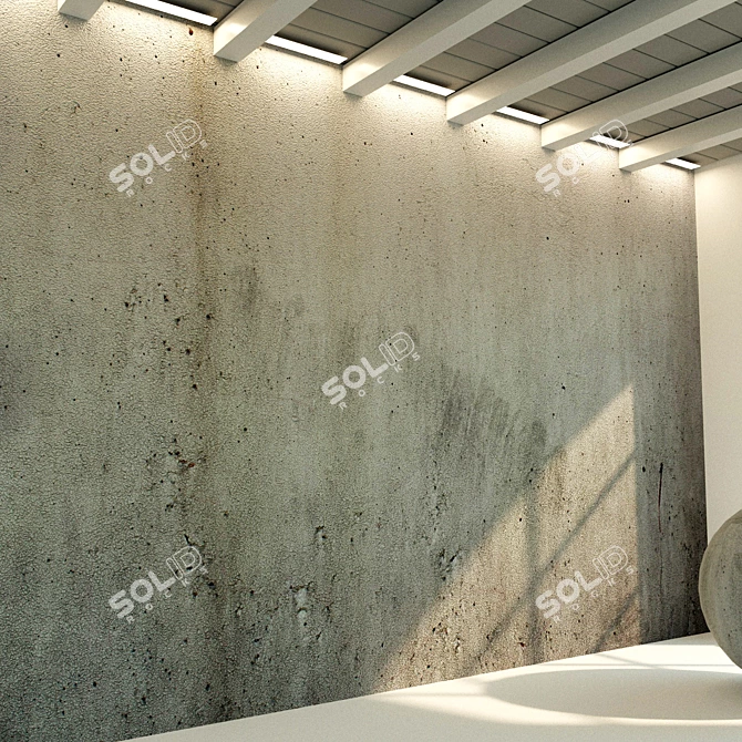 Vintage Concrete Wall Texture 3D model image 2