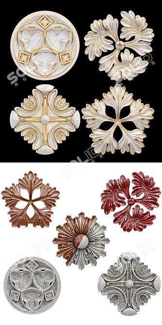 Elegant Wall Rosettes for Stylish Decor 3D model image 2