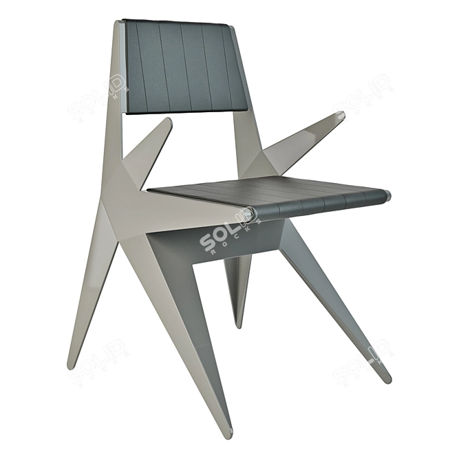 Stylish Aluminum Star Armchair 3D model image 1