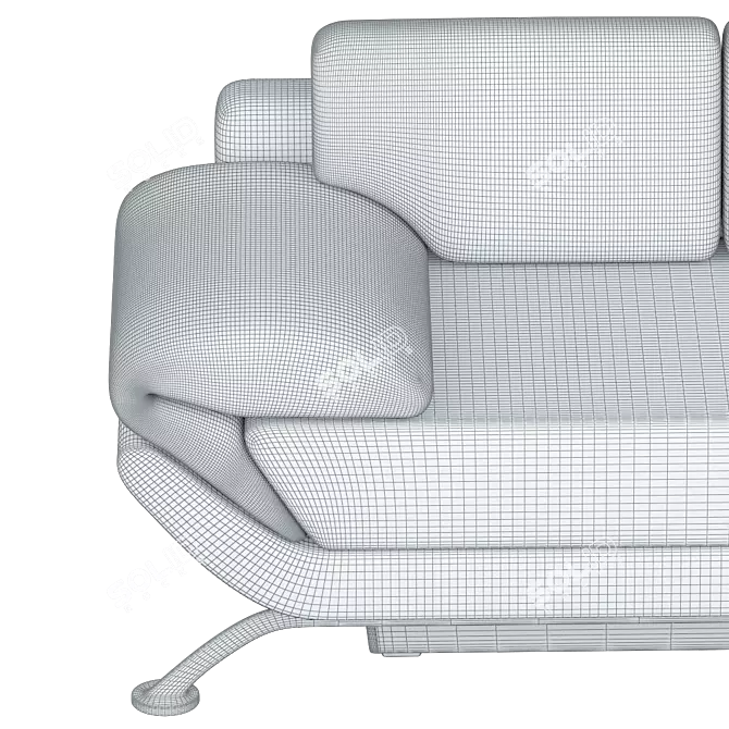 Elegant Polo-D Sofa: Transformable Design 3D model image 3