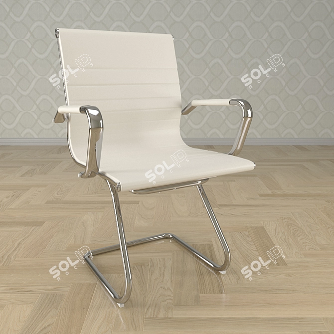 Sleek Minimalist Armchair 3D model image 2