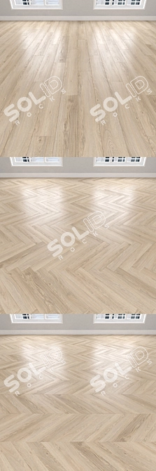 Mountain Oak Parquet, 3 Designs: Herringbone, Linear, Chevron 3D model image 2