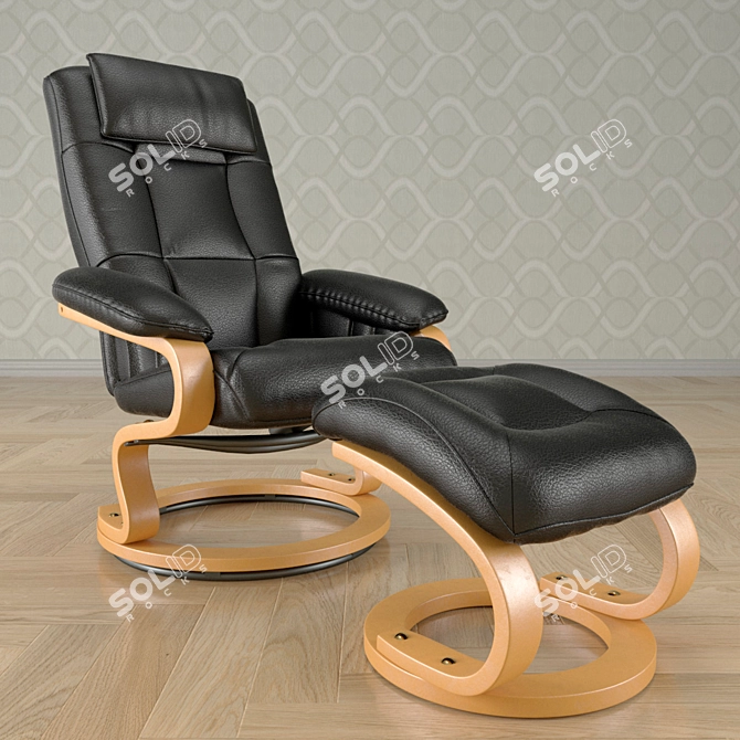 Contemporary Armchair No3 3D model image 2