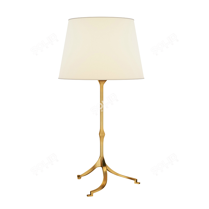 Vintage Brass Table Lamp 3D model image 1