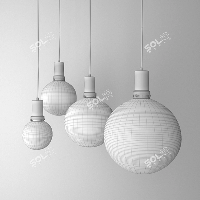 Minimalist Glass Ball Pendant Lamp 3D model image 3