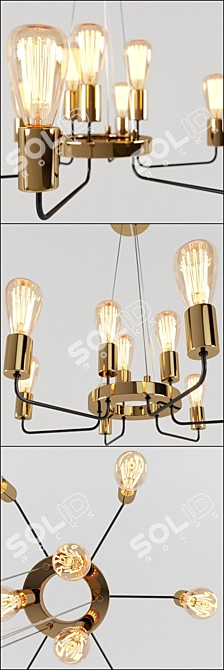 Arte Lamp GELO A6001LM-9BK: Loft Style Pendant with 9 Lights 3D model image 2