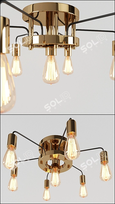 Arte Lamp GELO A6001PL-7BK: Stylish Loft Lighting 3D model image 2