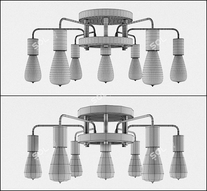 Arte Lamp GELO A6001PL-7BK: Stylish Loft Lighting 3D model image 3