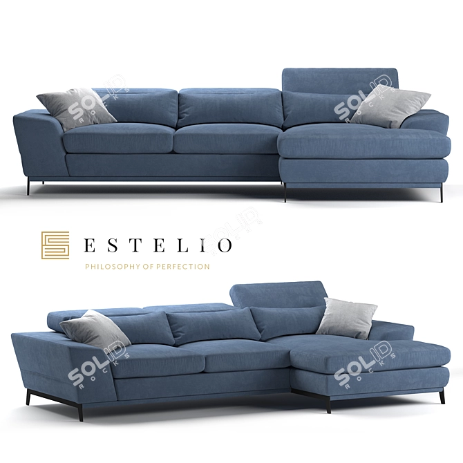 Estelio Modular Boomer Sofa 3D model image 1