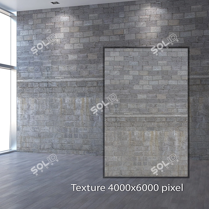 Seamless Concrete Wall Texture 3D model image 2