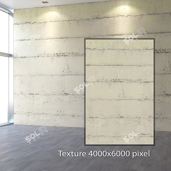 Seamless 4K Concrete Wall 3D model image 2