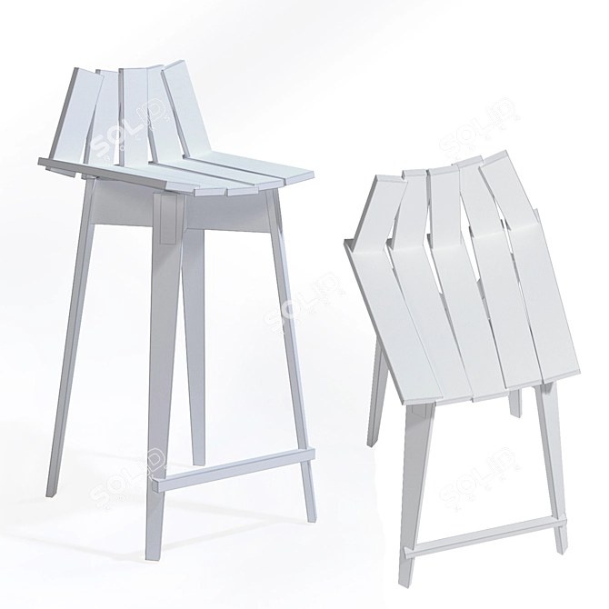 Modern Designer Frank Bar Stool 3D model image 3