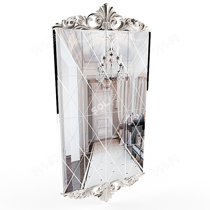 Elegant Hall Mirror 3D model image 1