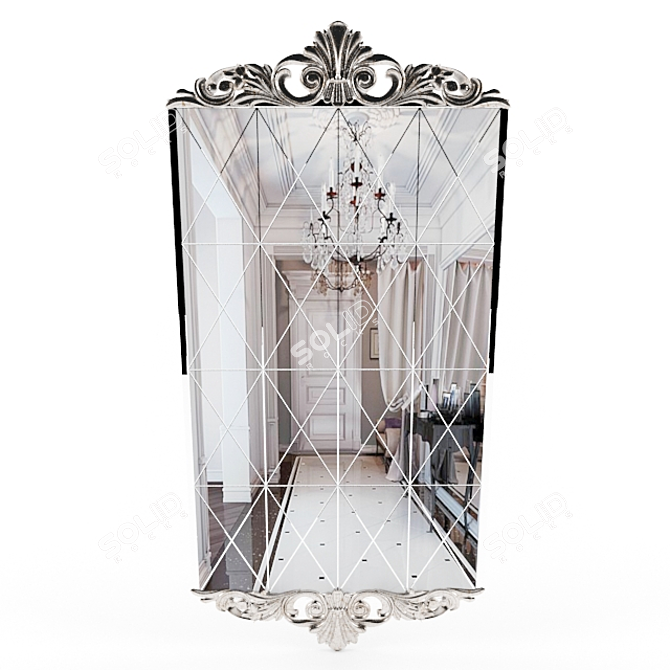 Elegant Hall Mirror 3D model image 2