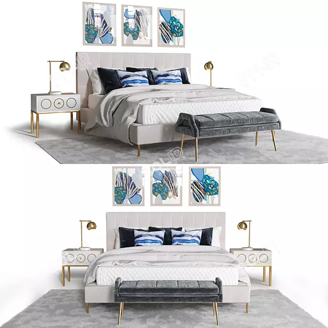 Cloud Ten Bedroom Set - High Fashion Home 3D model image 1