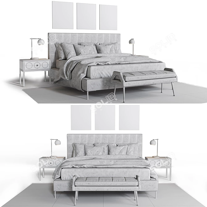 Cloud Ten Bedroom Set - High Fashion Home 3D model image 3