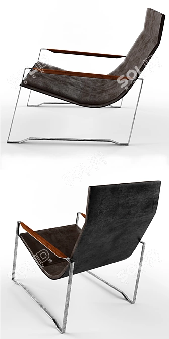 Modern Leather Armchair 3D model image 2