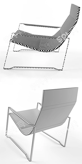 Modern Leather Armchair 3D model image 3