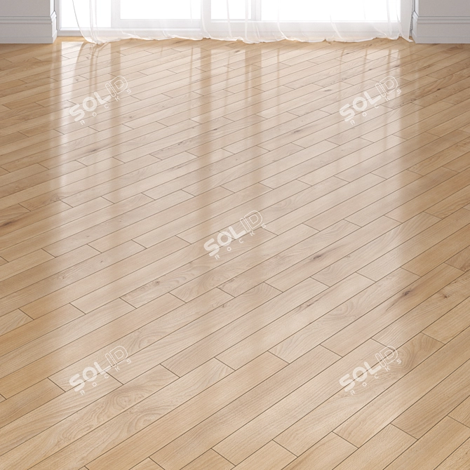 Beech Wood Parquet: Deck, Chevron & Herringbone 3D model image 3