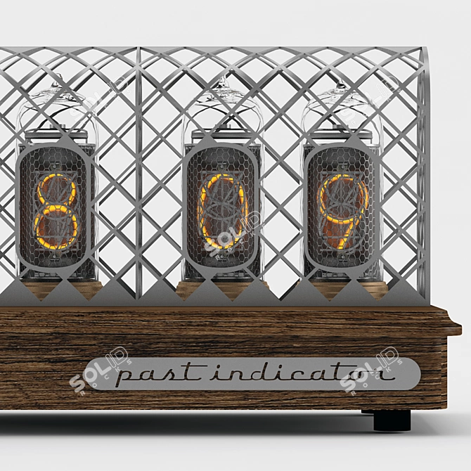 Retro-Tech Nixie Clock "Titan-Steel Mesh 3D model image 2