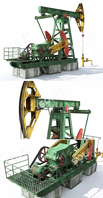 Title: Animated Rocking Machine for Oil Extraction 3D model image 2