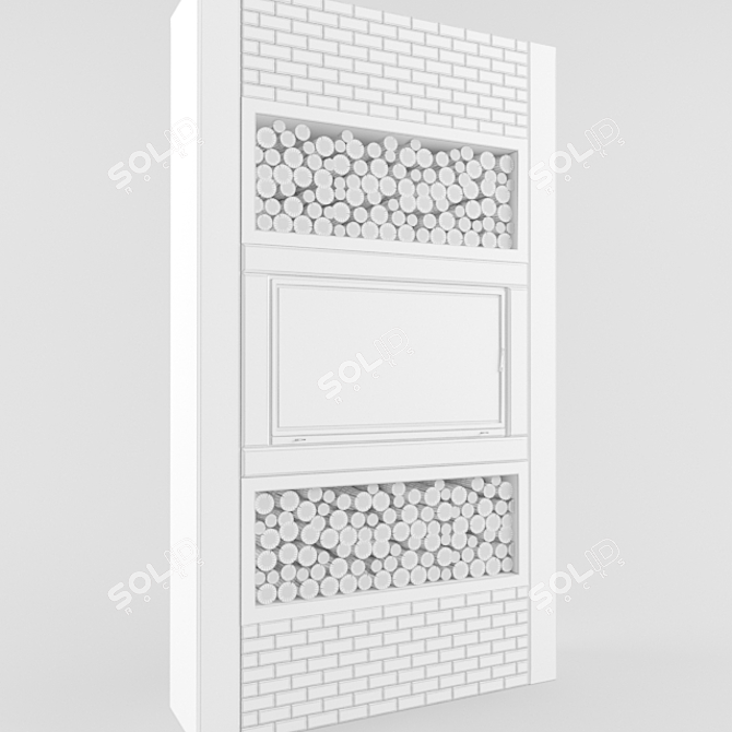 Modern Fireplace Design 3D model image 3