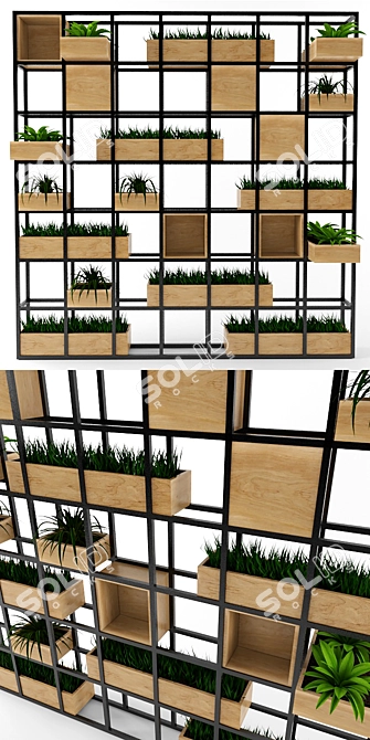 Space-Saving Rack Divider 3D model image 2