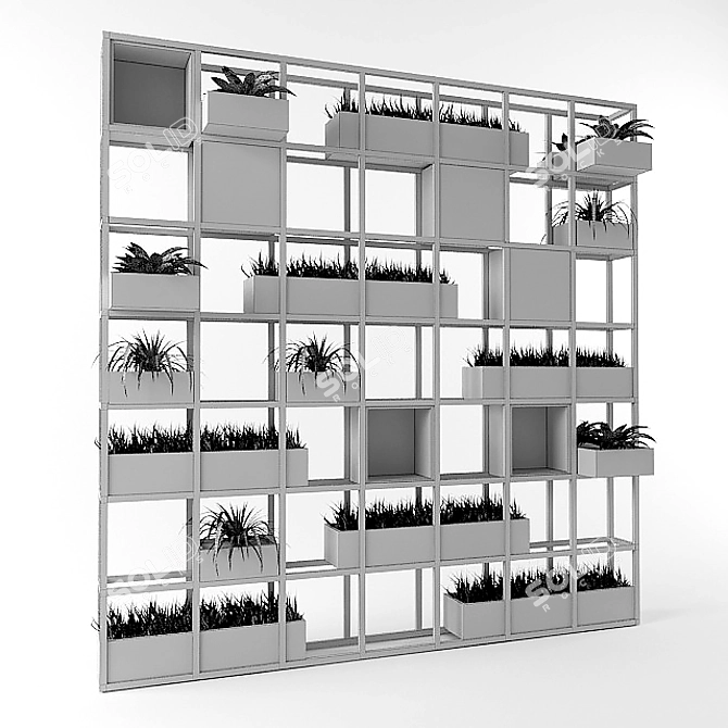 Space-Saving Rack Divider 3D model image 3