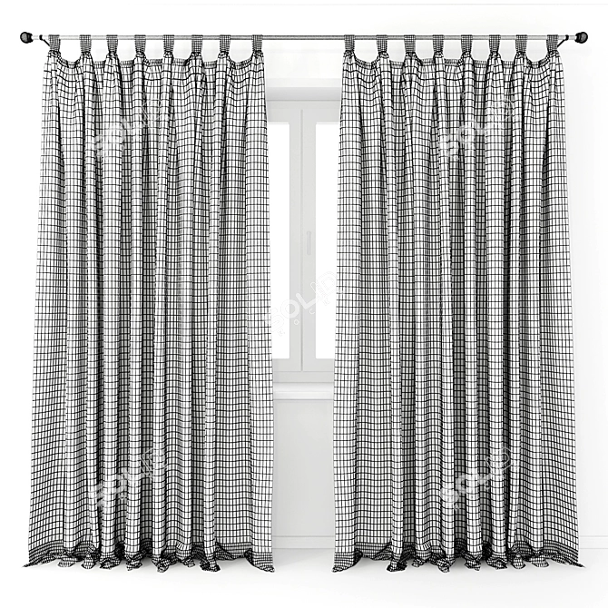 Elegant Window Curtains 3D model image 2